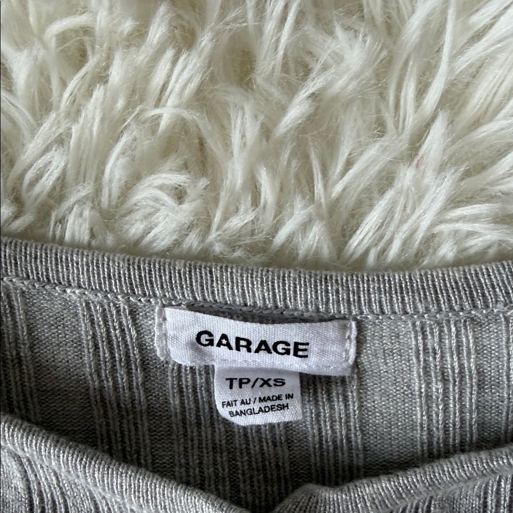 Garage Ribbed Button-Front Cardigan - Light Gray - Picture 2 of 3